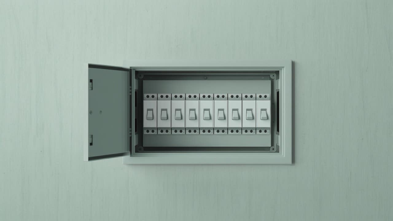¿Conviene ampliar la potencia contratada para el coche eléctrico? - Punto Recarga Hogar Cuadro eléctrico doméstico con magnetotérmicos en la pared