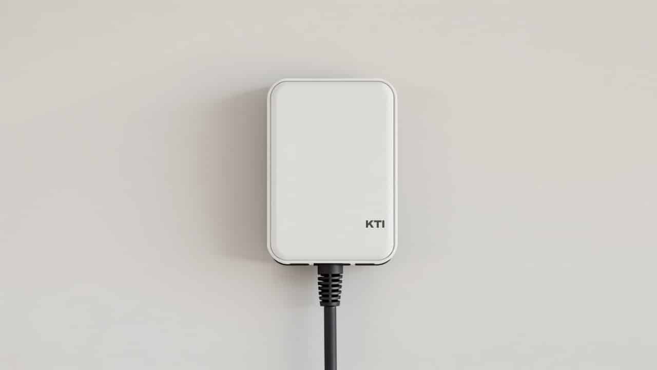 Wallbox de recarga para coche eléctrico montado en la pared de un garaje doméstico